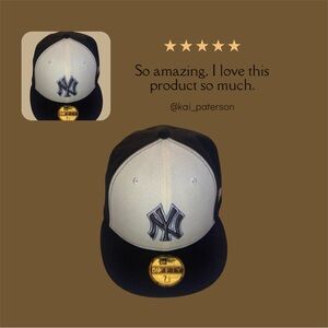 New Era Black and Cream Yankees Cap
